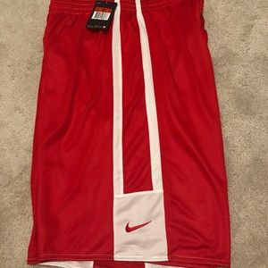 Nike red and white shorts